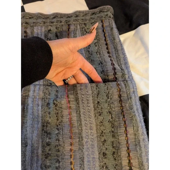 Rachel Comey Textured Striped Mini Skirt Gray Multi Color Accent Size XS‎ - Picture 2 of 8